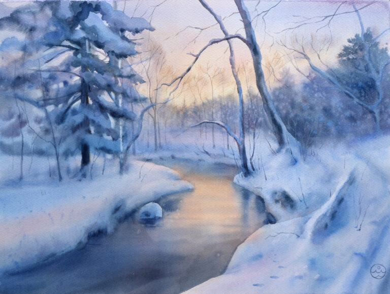 "Winter Evening" – 37×50 cm
