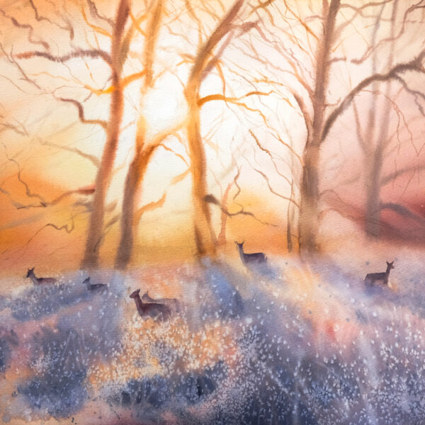 "Deer in the sun’s rays" – 45×37.5 cm